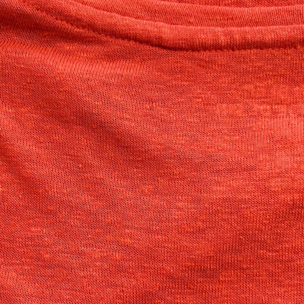 Gap Women XXL Orange Linen Blend Peplum Ruffle Hem Sleeveless Tank Top Shirt - Picture 7 of 7